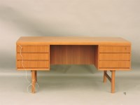 Lot 1526 - A Danish 1960s teak freestanding desk