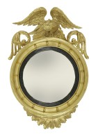 Lot 1626 - A 19th century giltwood convex wall mirror