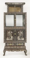 Lot 1540 - A late 19th century mother-of-pearl inlaid hongmu display cabinet