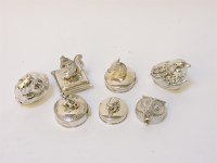 Lot 1068 - Seven modern silver pill boxes