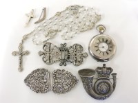Lot 1055 - A Victorian silver belt buckle