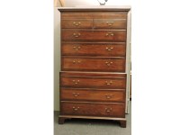 Lot 1547 - A George III mahogany chest on chest