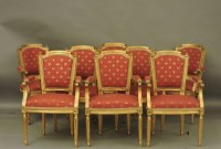 Lot 1535 - A set of eight early-mid 20th century French style armchairs