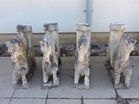 Lot 1629 - A set of four reconstituted winged horse plinths