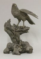 Lot 371 - A fine patinated bronze Falcon on a Stump
