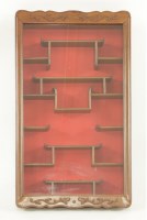 Lot 313 - An hardwood wall-mounted Display Cabinet