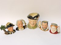 Lot 1225 - Four Royal Doulton character jugs