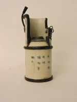 Lot 1189A - A Chinese blue and white ceramic and metal opium pipe