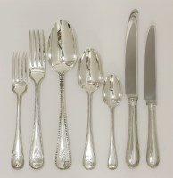 Lot 137 - A Victorian and later silver old english bead pattern flatware service