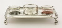Lot 57 - An Edwardian silver inkstand