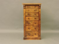 Lot 1605 - A Victorian walnut seven drawer Wellington chest