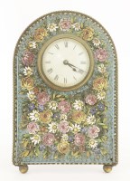 Lot 312 - A Victorian mosaic inlaid table clock