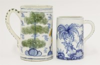 Lot 8 - A Delft blue and white tankard