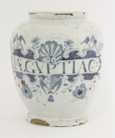 Lot 1 - A London delft Drug Jar