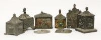 Lot 58 - Six lead tobacco boxes