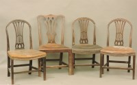 Lot 757 - Three Hepplewhite period mahogany single chairs