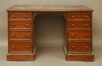 Lot 693 - A Victorian mahogany twin pedestal desk