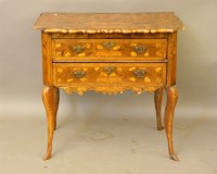 Lot 652 - A Dutch marquetry two drawer chest