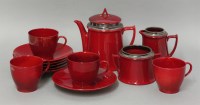 Lot 100 - A Royal Doulton flambé part coffee service