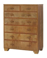 Lot 585 - A walnut chest of drawers