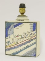 Lot 102 - An Art Deco pottery table lamp