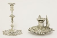 Lot 93 - A William IV silver taper chamberstick