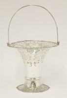 Lot 90 - A silver swing-handled basket