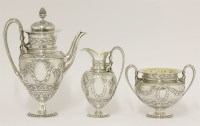 Lot 85 - A Victorian silver three-piece coffee set