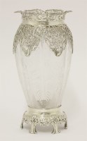 Lot 81 - An Edwardian silver-mounted cut glass vase