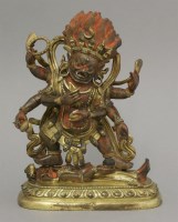 Lot 510 - A gilt bronze figure of Mahakala