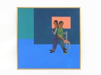 Lot 393 - Harman Sumray (British 1920-2006)
TWO FIGURES AND A CHAIR
Signed and dated 1984