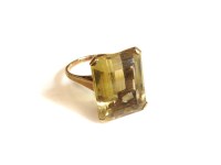 Lot 49 - An emerald cut citrine ring