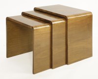 Lot 191 - A nest of three Art Deco walnut tables