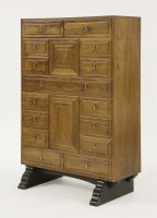 Lot 57 - A walnut secretaire chest