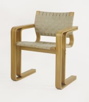 Lot 325 - A laminated cantilever elbow chair