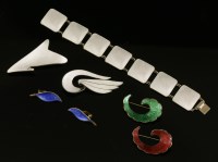 Lot 237 - A collection of Norwegian guilloché enamel jewellery