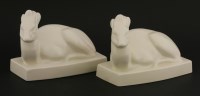 Lot 198 - Two Wedgwood moonstone duiker antelopes