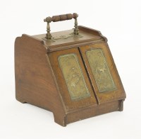 Lot 76 - A walnut and brass coal purdonium