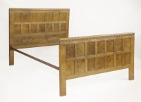 Lot 130 - A Robert 'Mouseman' Thompson oak bed