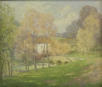 Lot 94 - Cyril Frost (1880-1971)
A STONE BRIDGE BY A FARM
Signed and dated 1958 l.l.