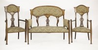Lot 34 - An Art Nouveau mahogany inlaid salon suite