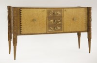 Lot 321 - A walnut and oak sideboard