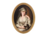 Lot 85 - An oval possibly KPM porcelain plaque