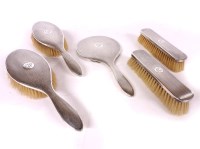Lot 97 - A hallmarked silver dressing set