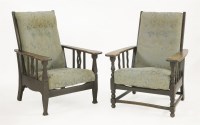 Lot 724 - An Arts & Crafts oak reclining armchair