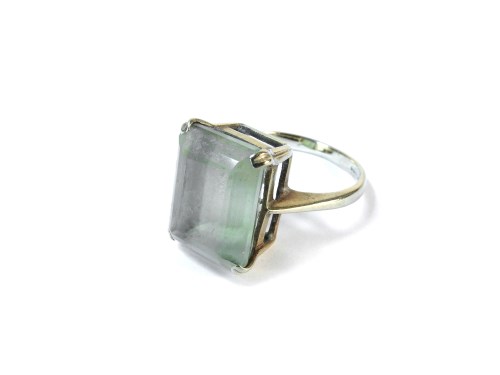 Lot 18 - A 9ct gold emerald cut citrine ring