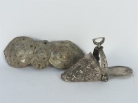 Lot 146 - A South American white metal stirrup