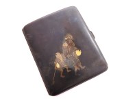 Lot 102 - A Japanese shakudo cigarette case