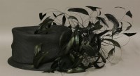 Lot 1145 - A Philip Treacy of London black sinamay hat