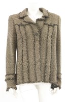Lot 1176 - A Chanel black and taupe tweed jacket